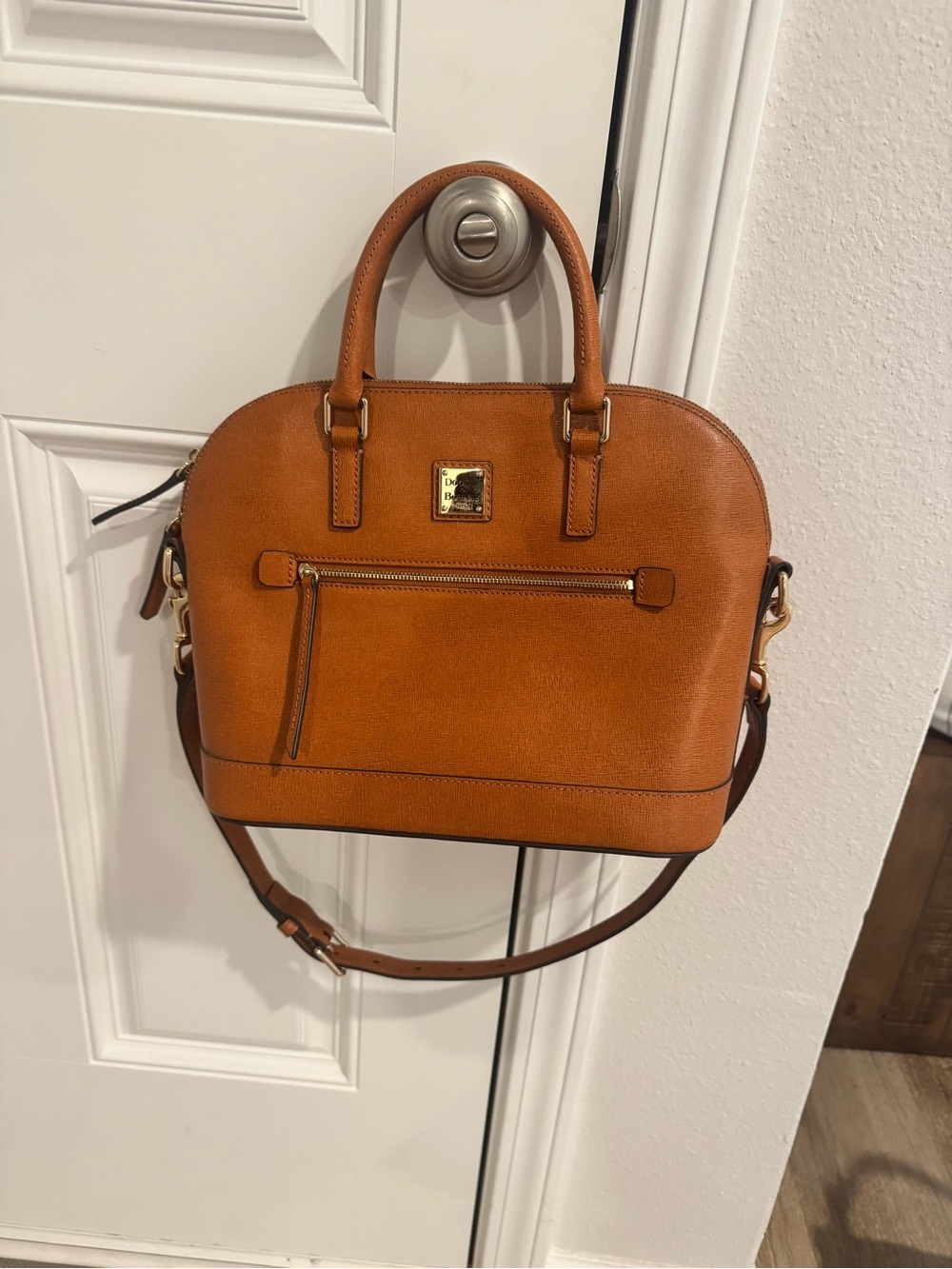 Dooney and Bourne Saffiano Zip Satchel with Dust Bag